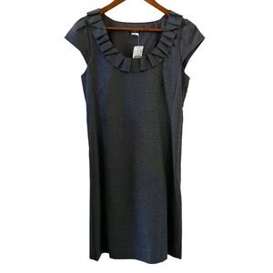 J. Crew NEW Wool Blend Ribbon Ravine Shift Dress In Charcoal Gray Size 4